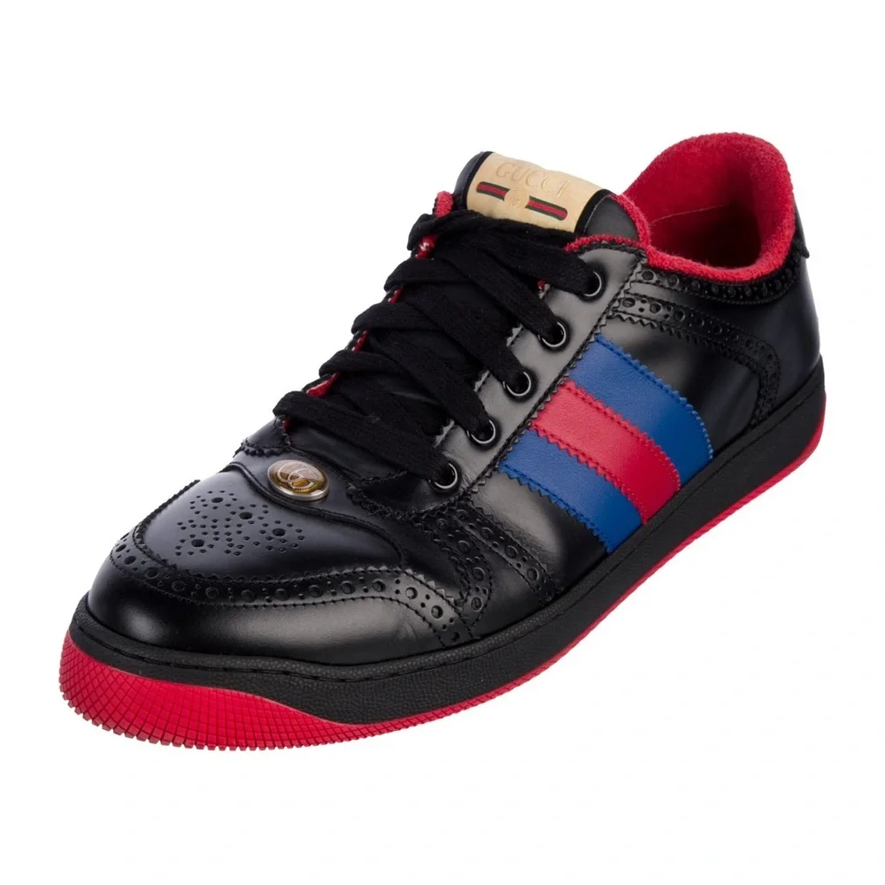 NEW Gucci  Black and Red Sneakers